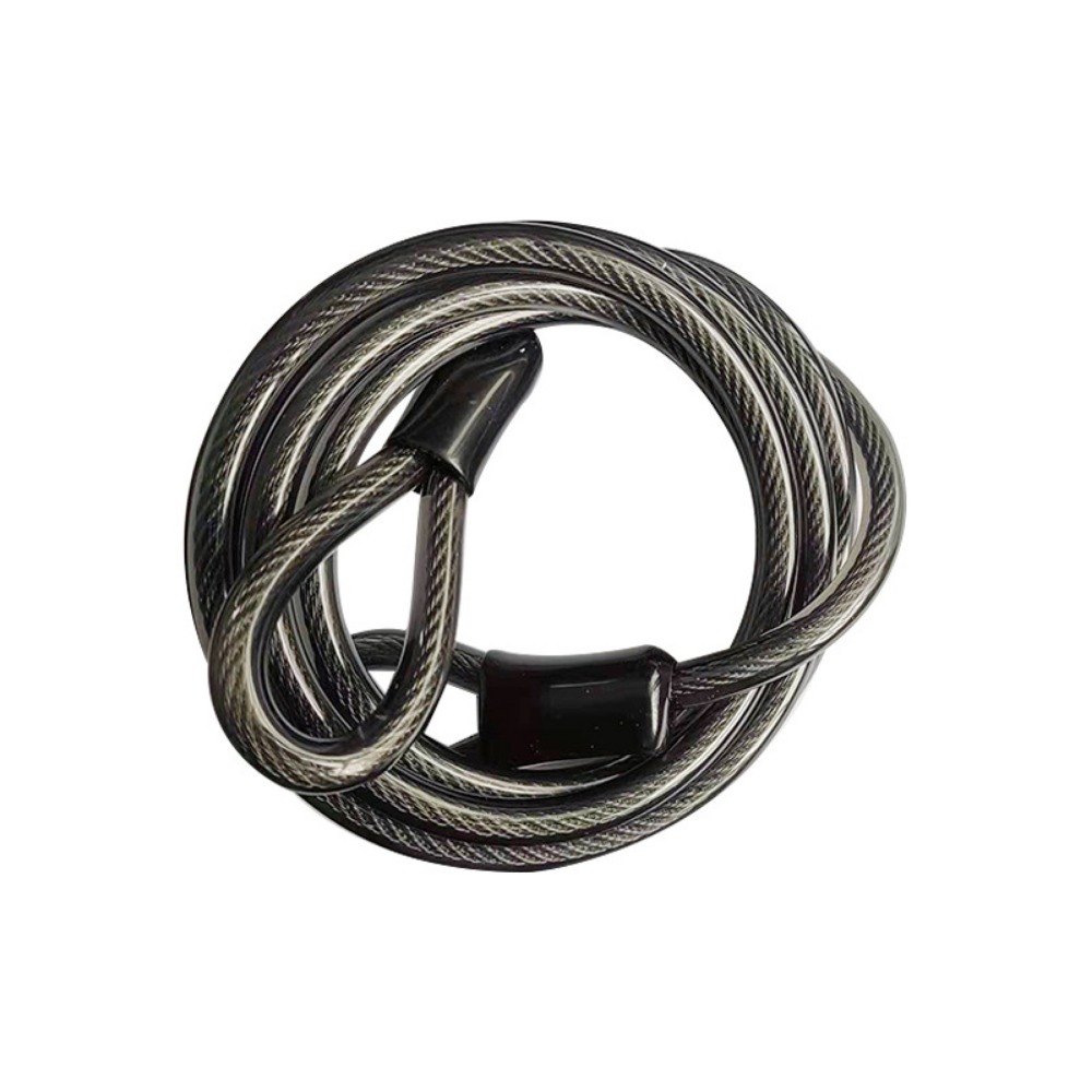 Cable Lock Flexible - 盗難防止自転車ロックケーブル折りたたみ式ダブルループサイクリング用強力スチールケーブル柔軟な耐摩耗性スチールワイヤー編組ロープ
