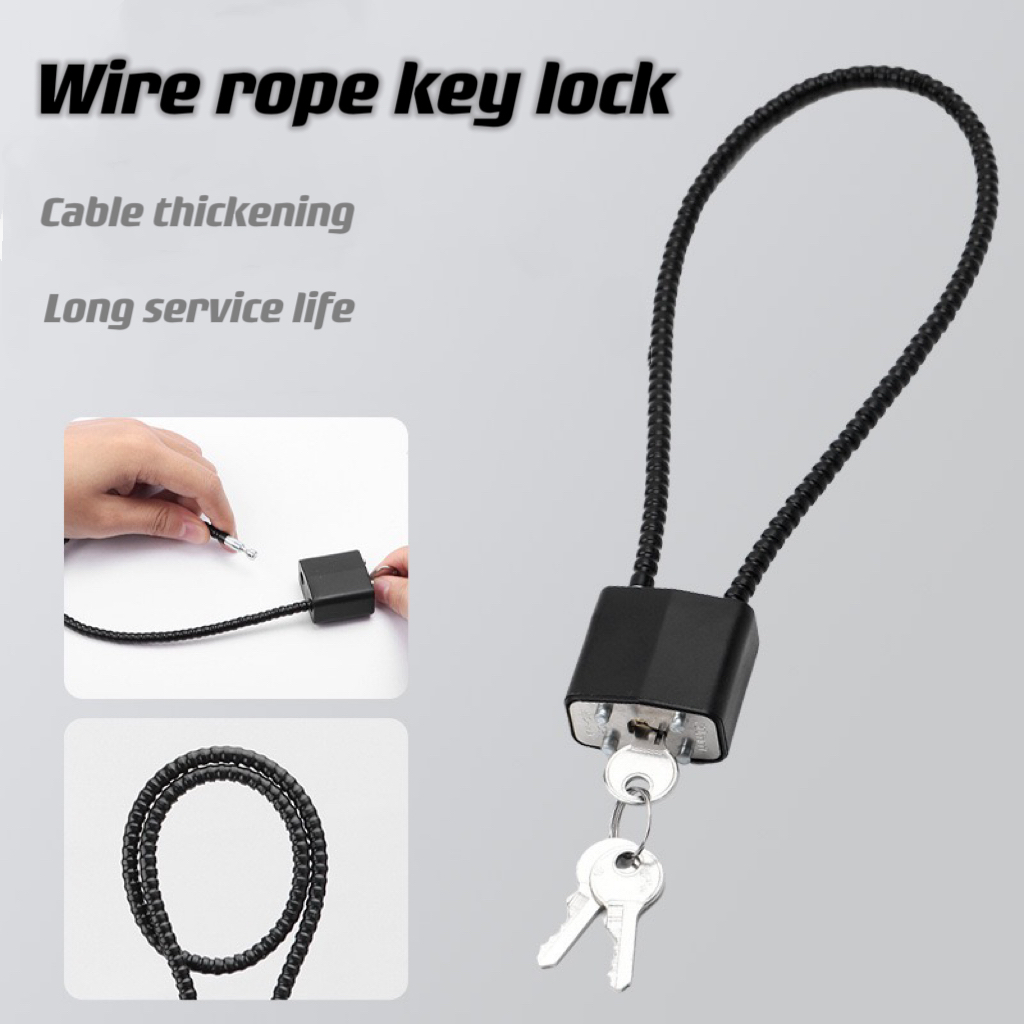 Cable Lock Flexible - ソフトスチール盗難防止ケーブル,屋内および屋外キャビネットに適しており,ヘルメット,バスケット,キー,複数のサイズ,1個。
