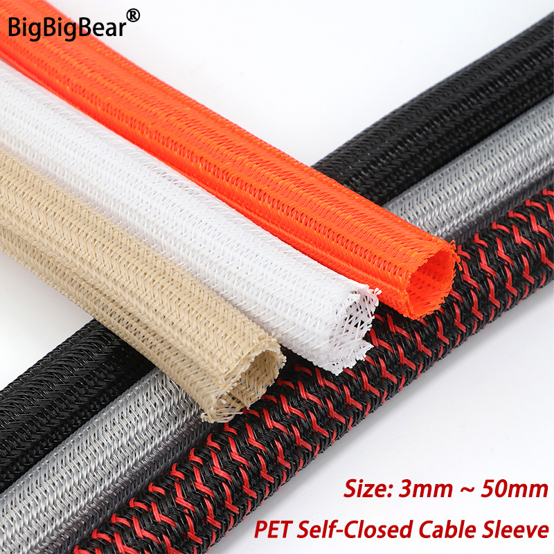 Cable Lock Flexible - 3/5/10m PET ケーブルスリーブ セルフクローズド 3mm-50mm 柔軟な耐摩耗性編組絶縁スプリット