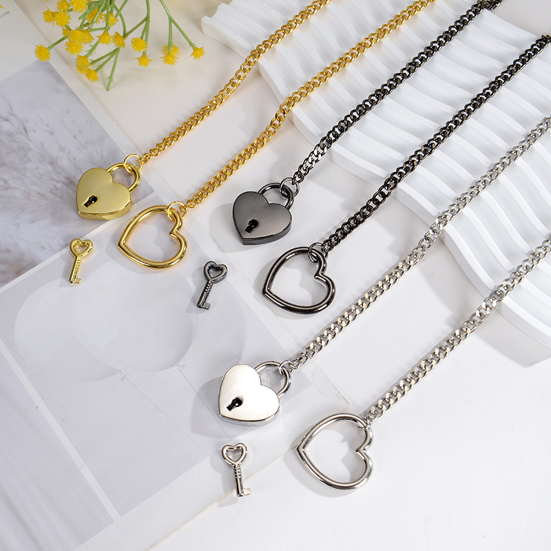 スリップチェーンハート O リングネックレスパンクロックキュ - Chain Lock Combination のレビューと価格